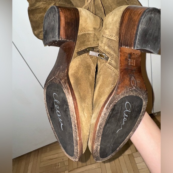 Frye Suede Heeled Boots With Tassel Detail - Picture 5 of 7